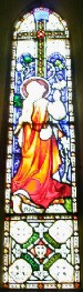 The lancet window in the north wall of the nave